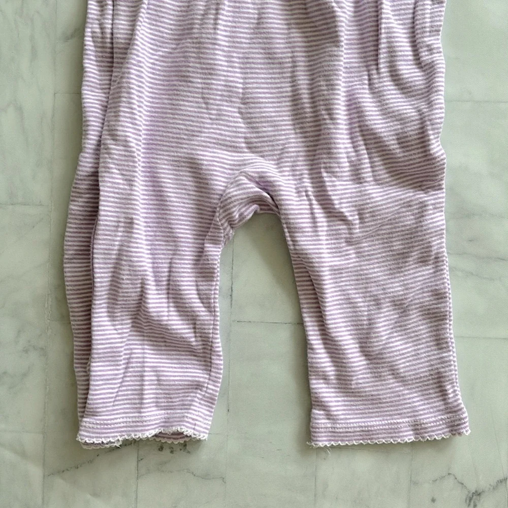 Ralph Lauren Baby Girls Purple Stripe Wrap Front Coverall (9M)